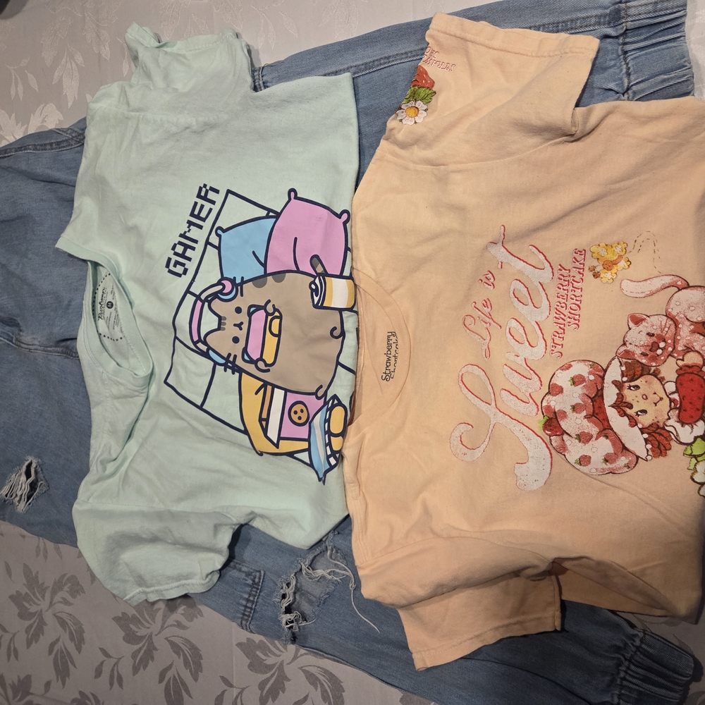 Pastel Kids Graphic T-Shirts Set